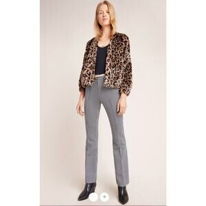 Anthropologie Womens 4 Black White Essential Houndstooth Bootcut Trousers Pants